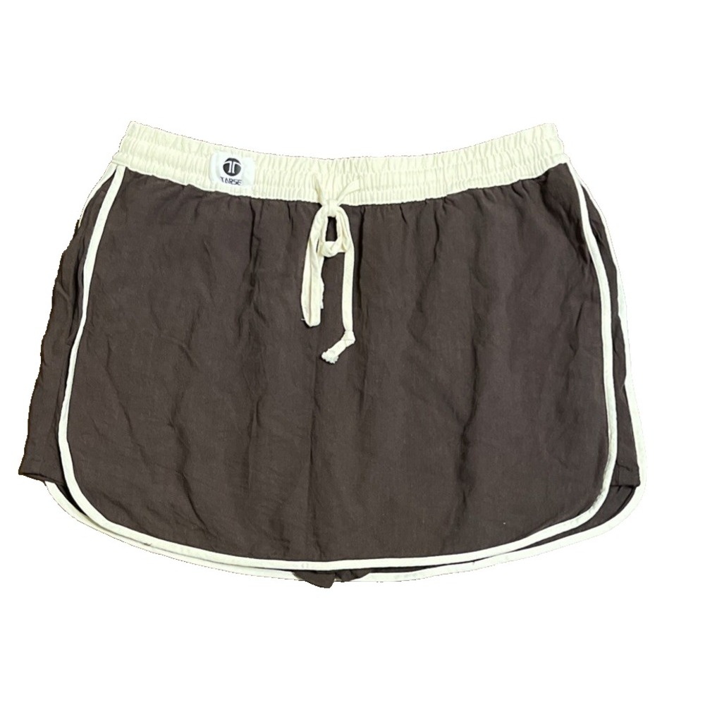 Tarse Tik Tok Skort Skirt Shorts Brown Linen Blend Womens Size Large